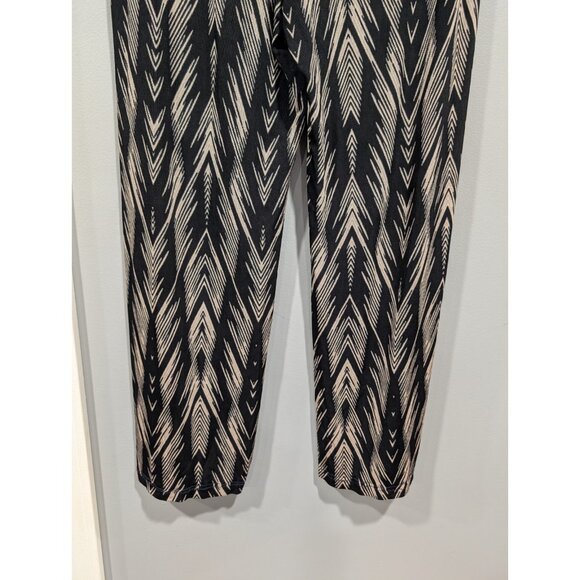 Chico's Travelers Pants Size 2 (L) Black and Tan Patterned Wide-Leg Pants Boho - Picture 13 of 16